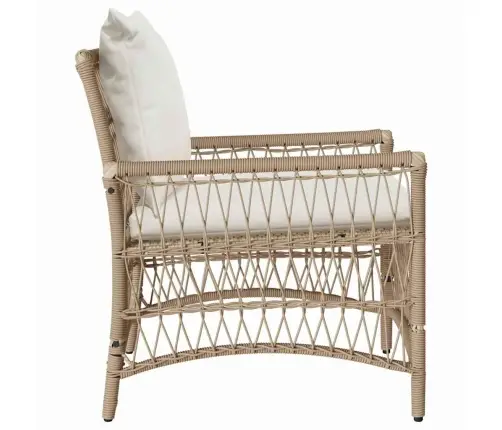 Dārza Krēsls Ar Spilveniem Bēšā Krāsā 60X70X78 Cm No Polyratan Vidaxl