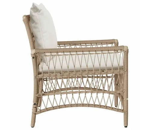 Dārza Krēsls Ar Spilveniem Bēšā Krāsā 60X70X78 Cm No Polyratan Vidaxl