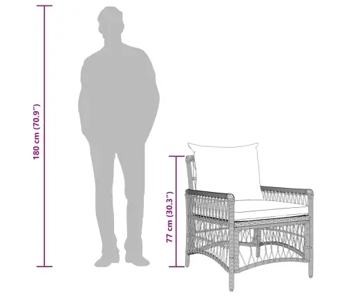 Sodo Kėdė Smėlio 60 X 70 X 78Cm Poliratanas