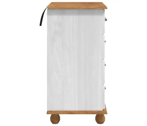 Atvilktņu Skapis 'Askim'balts 45.8X40X79 Cm Cieta Koksne Priežu Vidaxl