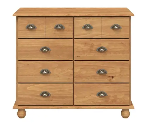 Atvilktņu Skapītis 'Askim'medus Brūns 91X40X79 Cm Cieta Koka Priede Vidaxl