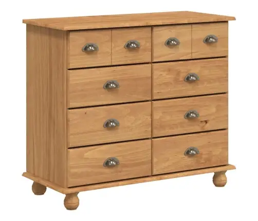 Atvilktņu Skapītis 'Askim'medus Brūns 91X40X79 Cm Cieta Koka Priede Vidaxl