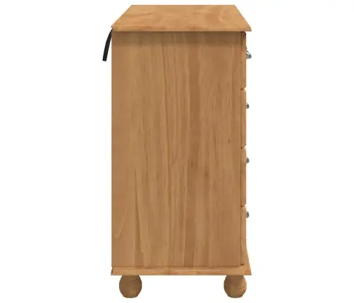 Atvilktņu Skapītis 'Askim'medus Brūns 91X40X79 Cm Cieta Koka Priede Vidaxl