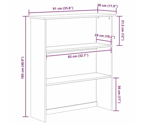 Küülikukapp Askim Valge 91 X 30 X 104 Cm Männipuit