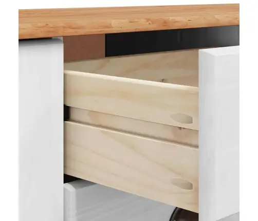 Sidebords 'Askim'balts 133.5X40X78.5 Cm Masīvkoks Priedes Vidaxl