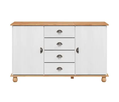 Sidebords 'Askim'balts 133.5X40X78.5 Cm Masīvkoks Priedes Vidaxl