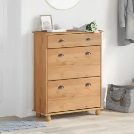 Apavu Skapis Askim Brūna 85 X 35 X 108 Cm Ciets Priedes Koks Vidaxl