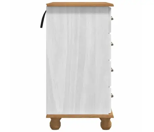 Stalas Su Stalčių Askim Balta 95 X 40 X 75 Cm Pušies Masyvas