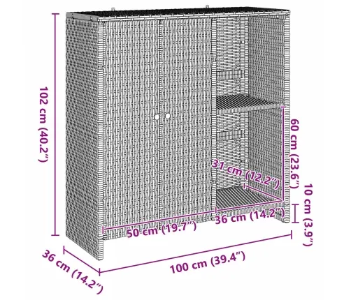 Skapītis Ar Uzglabāšanu Brūna 100 X 36 X 102 Cm Rotangpalma Vidaxl