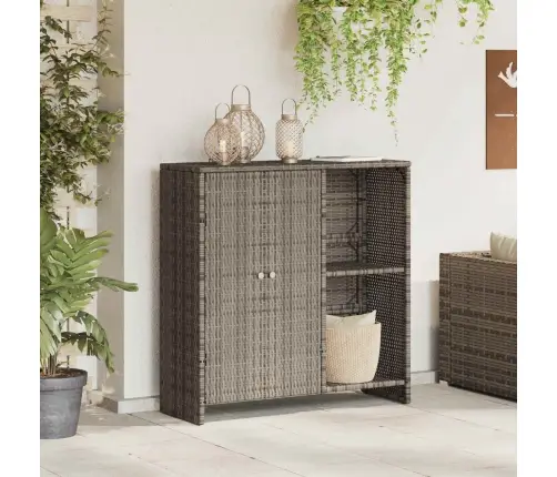 Skapītis Ar Uzglabāšanu Pelēka 100 X 36 X 102 Cm Rotangpalma Vidaxl