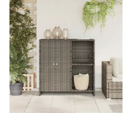 Skapītis Ar Uzglabāšanu Pelēka 100 X 36 X 102 Cm Rotangpalma Vidaxl