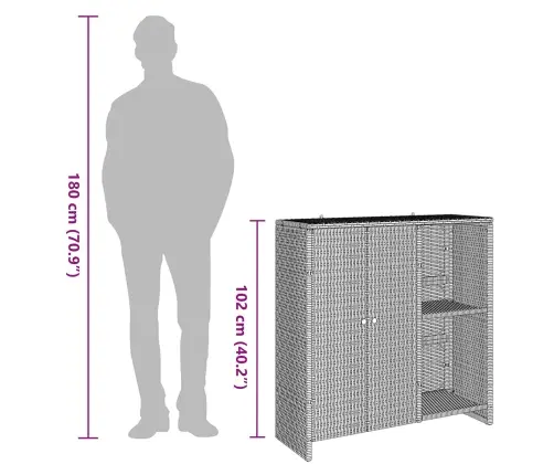 Skapītis Ar Uzglabāšanu Bēša 100 X 36 X 102 Cm Rotangpalma Vidaxl