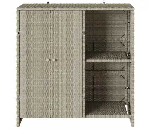 Skapītis Ar Durvīm Gaiši Pelēks 100 X 36 X 102 Cm Rotangpalma Vidaxl