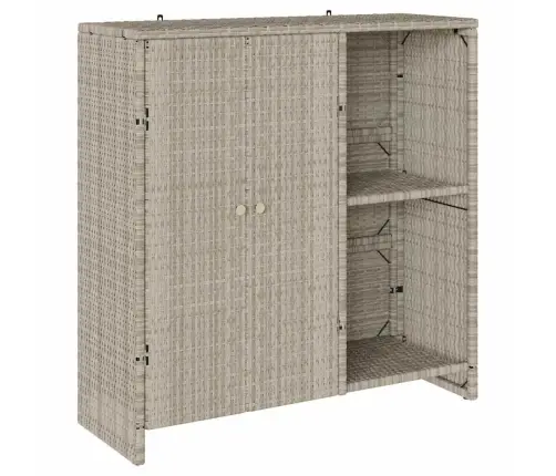 Skapītis Ar Durvīm Gaiši Pelēks 100 X 36 X 102 Cm Rotangpalma Vidaxl