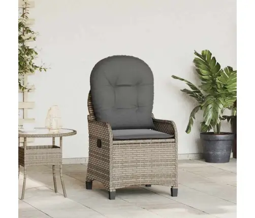 Recliner Krēsls Ar Spilvenu Pelēks Poliratan Vidaxl