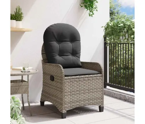 Recliner Krēsls Ar Spilvenu Pelēks Poliratan Vidaxl