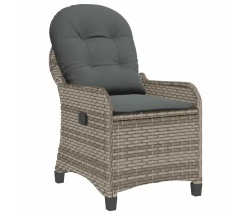 Recliner Krēsls Ar Spilvenu Pelēks Poliratan Vidaxl