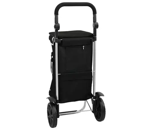 Iepirkumu Ratiņš Ar Ritenīšiem Un Regulējamu Rokturi Melnā Krāsā, 40 L Vidaxl