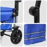 Iepirkumu Ratiņi Ar Riteņiem Un Regulējamu Rokturi Zili 40 L Vidaxl