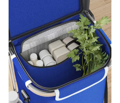 Iepirkumu Ratiņi Ar Riteņiem Un Regulējamu Rokturi Zili 40 L Vidaxl