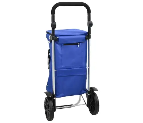 Iepirkumu Ratiņi Ar Riteņiem Un Regulējamu Rokturi Zili 40 L Vidaxl