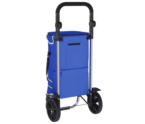 Iepirkumu Ratiņi Ar Riteņiem Un Regulējamu Rokturi Zili 40 L Vidaxl