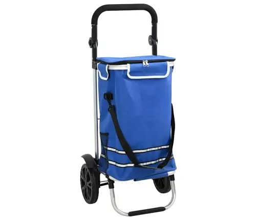 Iepirkumu Ratiņi Ar Riteņiem Un Regulējamu Rokturi Zili 40 L Vidaxl