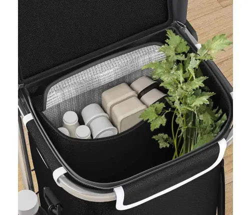 Iepirkumu Ratiņš Ar Kāpņu Kāpurķēdi Melns 40 L Vidaxl