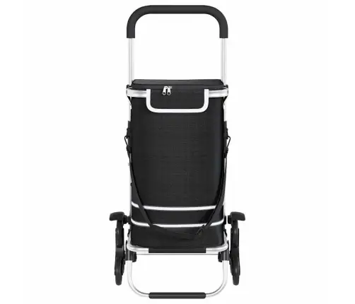 Iepirkumu Ratiņš Ar Kāpņu Kāpurķēdi Melns 40 L Vidaxl