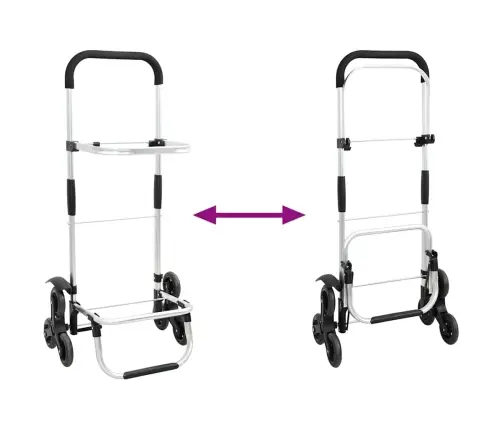 Iepirkumu Ratiņš Ar Kāpņu Kāpurķēdi Melns 40 L Vidaxl