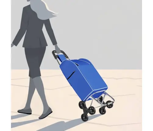 Iepirkumu Ratiņi Ar Kāpņu Kāpjamo Mehānismu, Zils 38 L Vidaxl