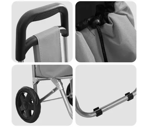 Iepirkumu Ratiņš Ar Riteņiem Pelēks 35 L Vidaxl