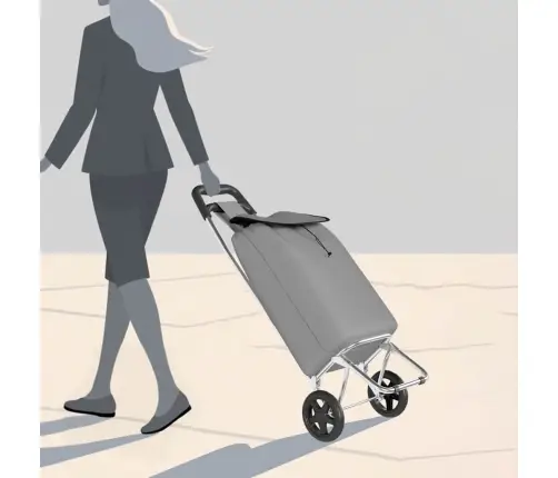 Iepirkumu Ratiņš Ar Riteņiem Pelēks 35 L Vidaxl