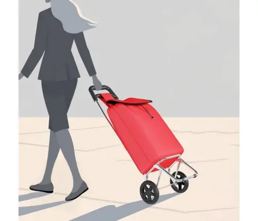 Apsipirkimo Vežimėlis Raudona 35 X 28 X 92 Cm Oksfordo Audinys