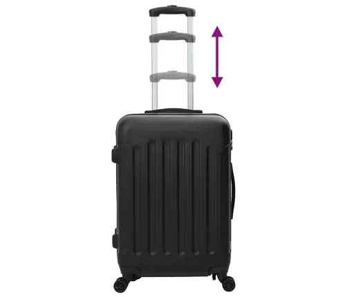 Ceļojumu Somu Komplekts 3 Gabali Hard Shell Melns 20