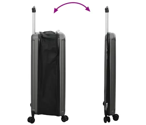 Koferis Ar Slēdzeni Tumši Pelēka 50 X 30 X 76 Cm Abs Plastmasa Vidaxl