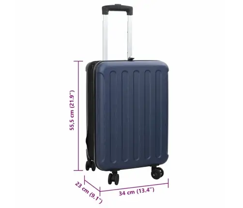 Koferis Ar Slēdzeni Tumši Zila 34 X 23 X 55.5 Cm Abs Plastmasa Vidaxl