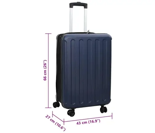 Lagaminas Su Užraktu Tamsi Mėlyna 43 X 27 X 66 Cm Abs Plastikas