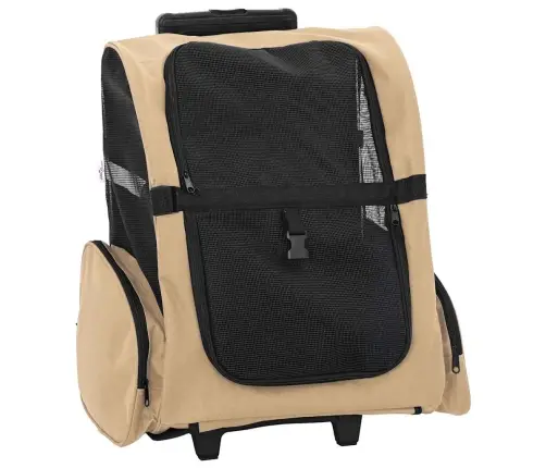 Mājdzīvnieku Ratiņi, 3 Vienā, Dizains, Smilšu Krāsas, 48X32X(57-106) Cm, Oksfordas Audums Vidaxl