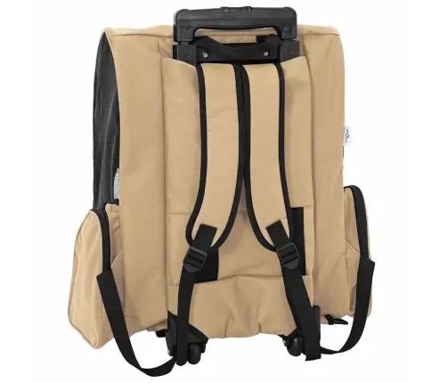 Mājdzīvnieku Ratiņi, 3 Vienā, Dizains, Smilšu Krāsas, 48X32X(57-106) Cm, Oksfordas Audums Vidaxl