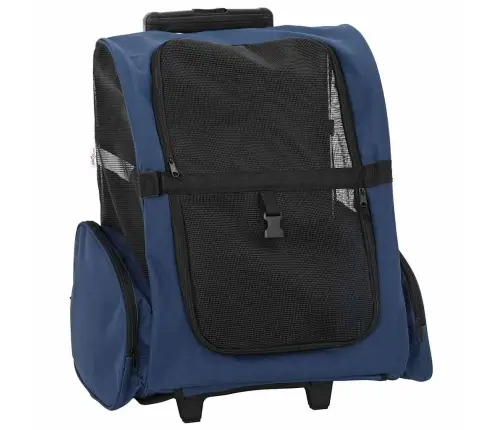 Lemmikloomakäru 3-Ühes Disain, Sinine, 48 X 32 X (57-106) cm Oxford-Kangas