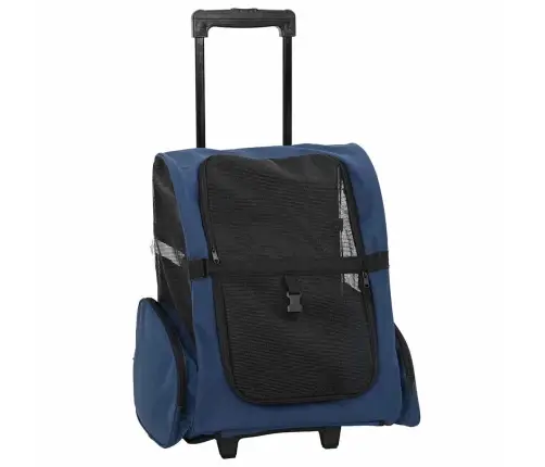 Lemmikloomakäru 3-Ühes Disain, Sinine, 48 X 32 X (57-106) cm Oxford-Kangas