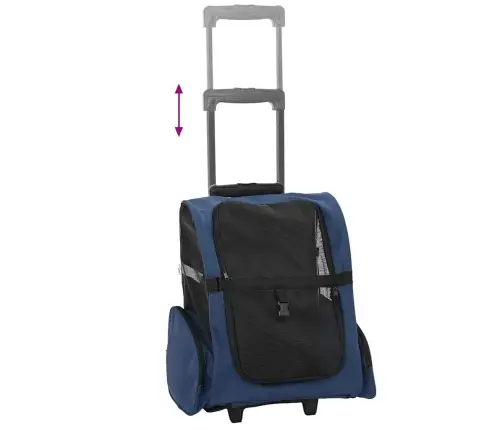 Lemmikloomakäru 3-Ühes Disain, Sinine, 48 X 32 X (57-106) cm Oxford-Kangas