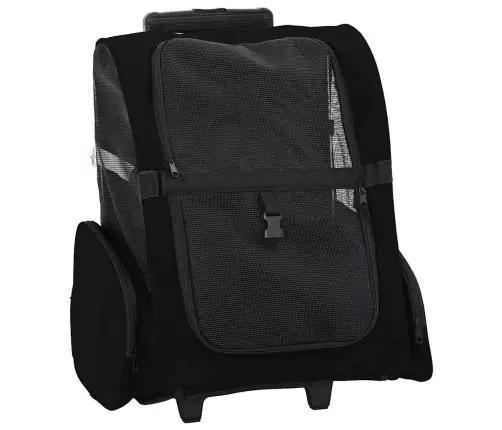 Mājdzīvnieku Ratiņi, 3 Vienā, Dizains, Melni, 48X32X(57-106) Cm, Oksfordas Audums Vidaxl