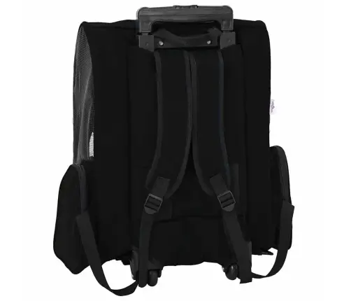 Mājdzīvnieku Ratiņi, 3 Vienā, Dizains, Melni, 48X32X(57-106) Cm, Oksfordas Audums Vidaxl