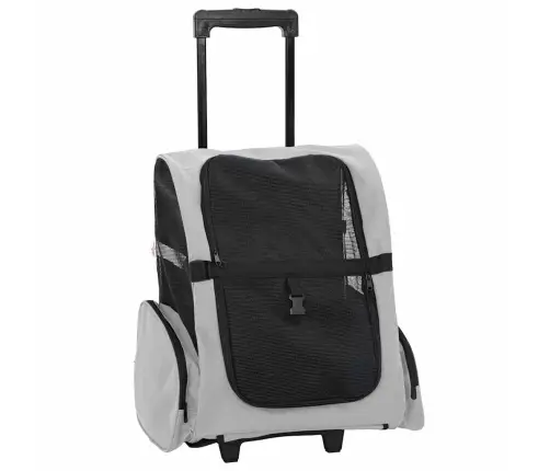 Mājdzīvnieku Ratiņi 3 Vienā, Pelēks Dizains, 48X32X(57-106) Cm, Oksfordas Audums Vidaxl