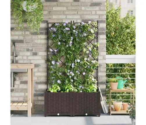 Sodo Vazonas 2 Pcs Ruda 80 X 40 X 143 Cm Plienas