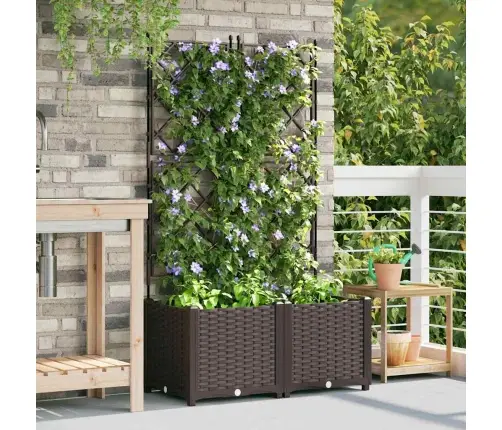 Sodo Vazonas 2 Pcs Ruda 80 X 40 X 143 Cm Plienas