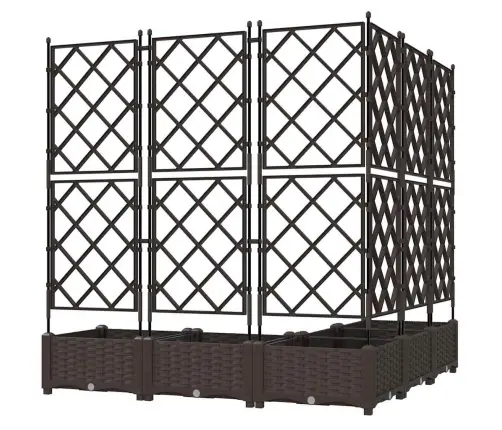 Dārza Stādītājs Ar Trelli 5 Gabali Brūns 120X120X125,5 Cm Vidaxl
