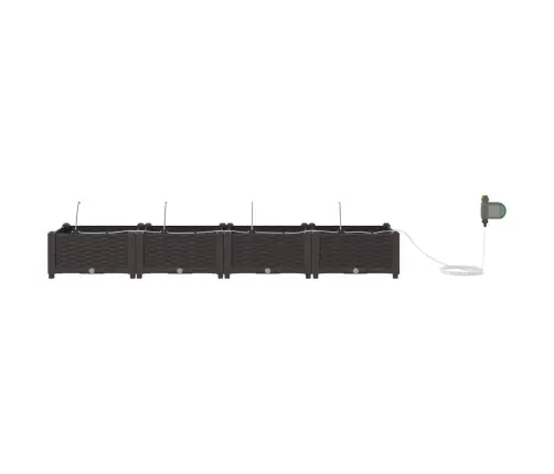 Dārza Podi 1 Gb Pinuma Raksts Ar Uzglabāšanu Brūna 160 X 40 X 22 Cm Plastmasa Vidaxl